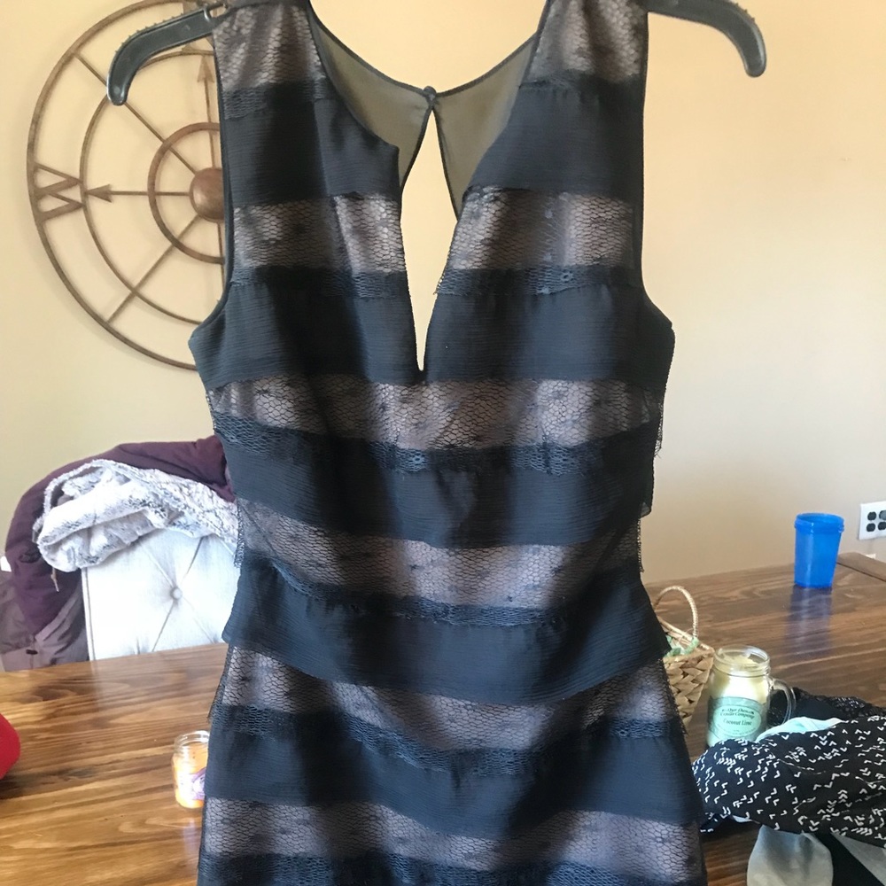 BCBG stunning black /nude dress